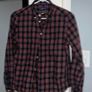 Plaided Polo Long sleeve shirt